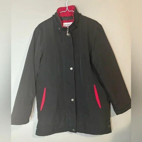 Tower by London Fog Men’s size M Black Jacket with Red Accents - Picture 2 of 8
